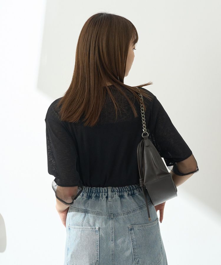 earth music&ecology「シアースリーブ半袖プルオーバー」|Tシャツ・カットソー|