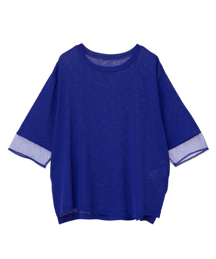 earth music&ecology「シアースリーブ半袖プルオーバー」|Tシャツ・カットソー|Blue