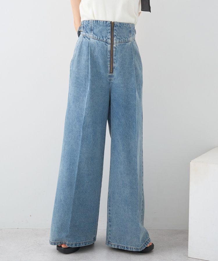 earth music&ecology「サイドベルトデニムパンツ」|デニム|