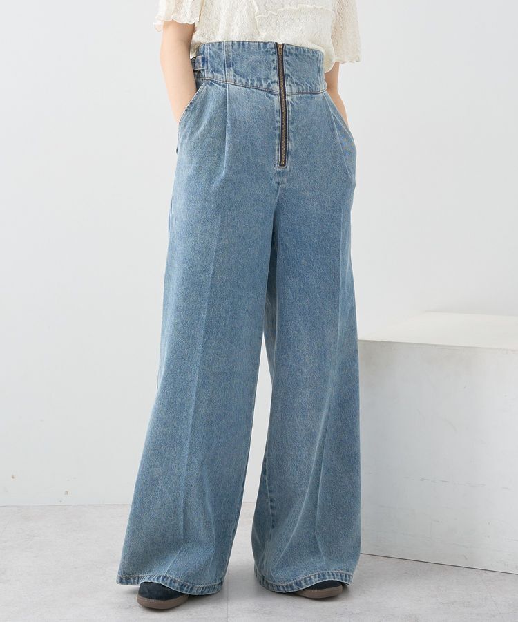 earth music&ecology「サイドベルトデニムパンツ」|デニム|