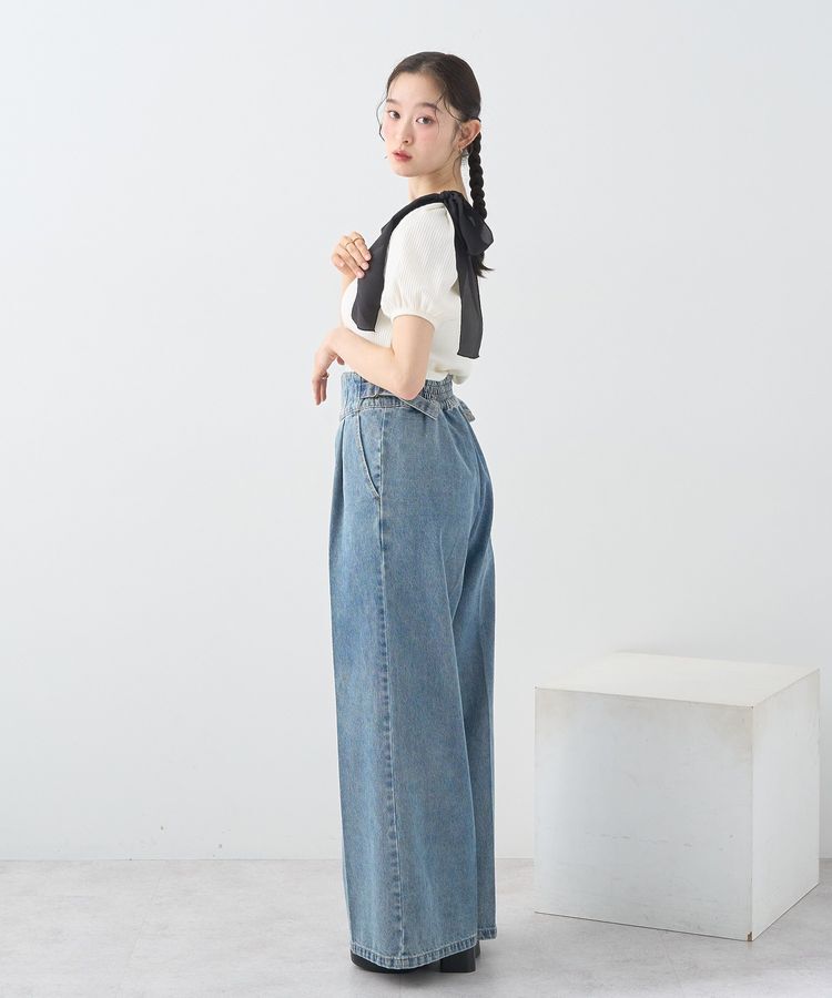 earth music&ecology「サイドベルトデニムパンツ」|デニム|