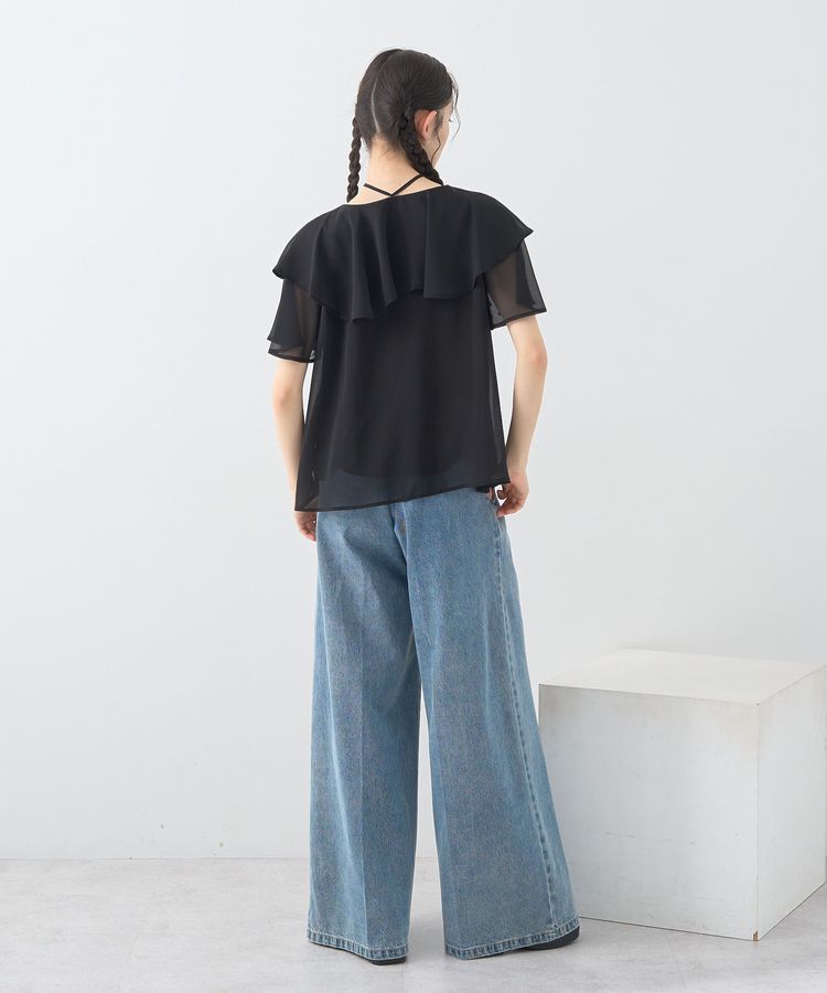 earth music&ecology「サイドベルトデニムパンツ」|デニム|
