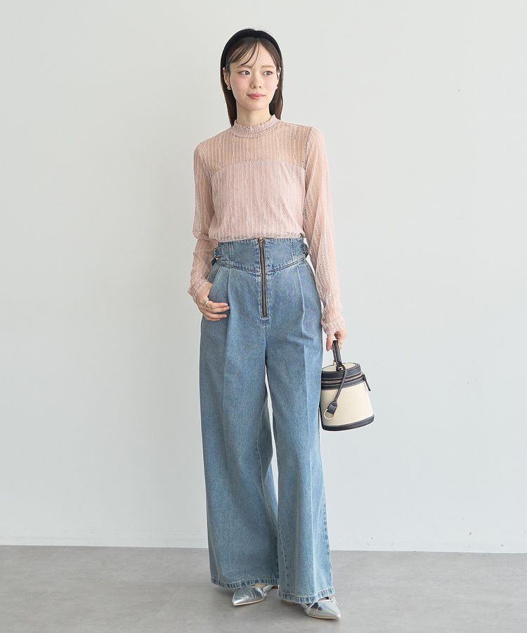 earth music&ecology「サイドベルトデニムパンツ」|デニム|