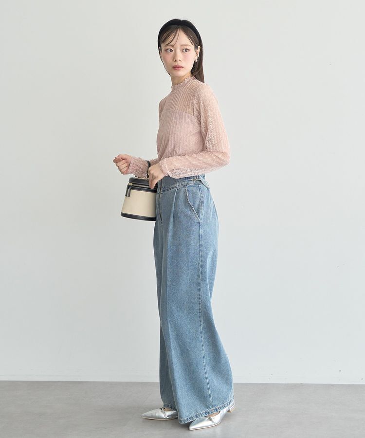 earth music&ecology「サイドベルトデニムパンツ」|デニム|