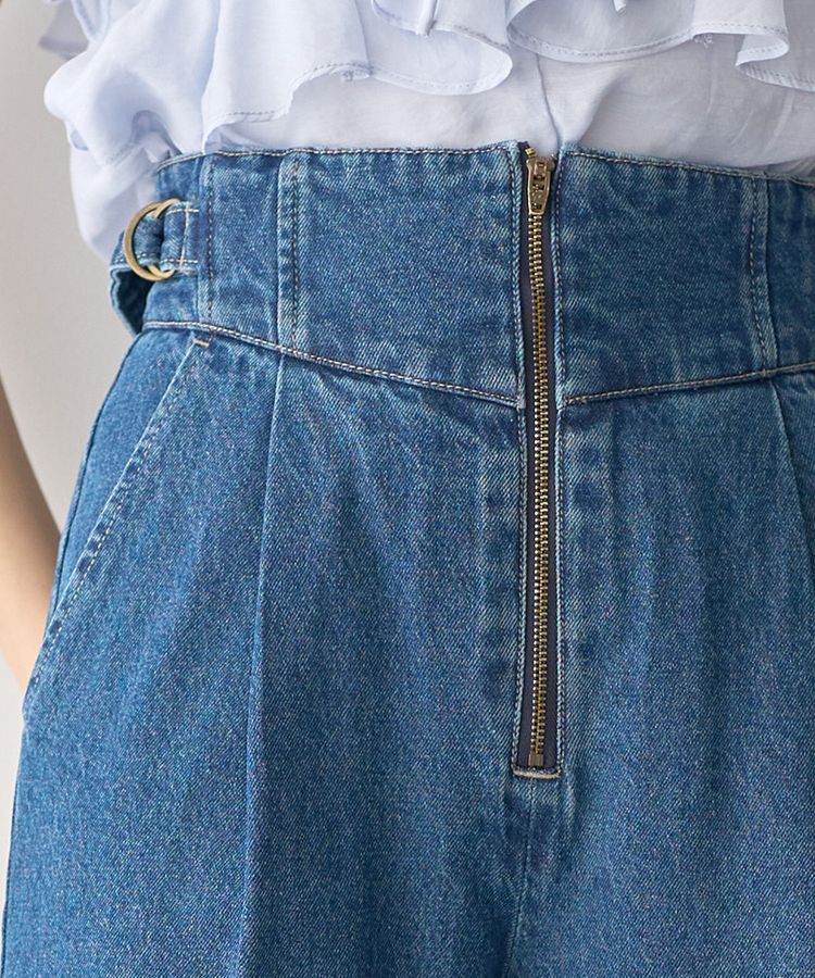 earth music&ecology「サイドベルトデニムパンツ」|デニム|