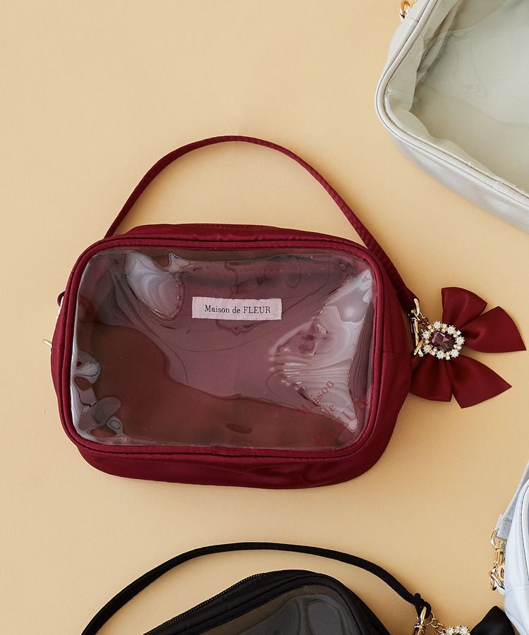 Maison de FLEUR「EC限定クリアポーチM」|ポーチ|レッド