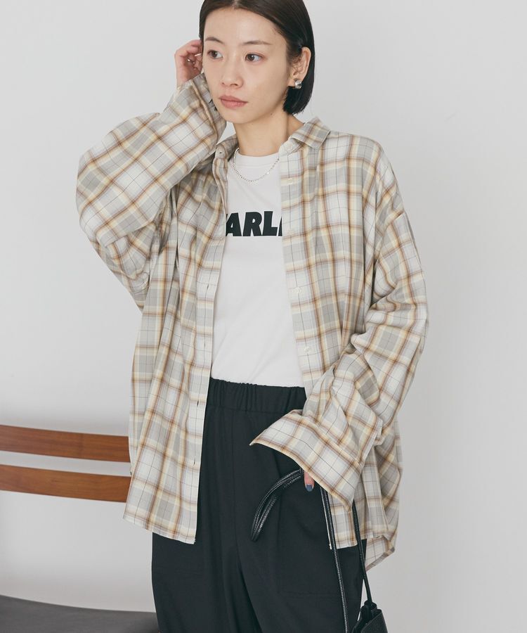 AMERICAN HOLIC「【イージーケア】チェックバックタックシャツ」|シャツ・ブラウス|Beige