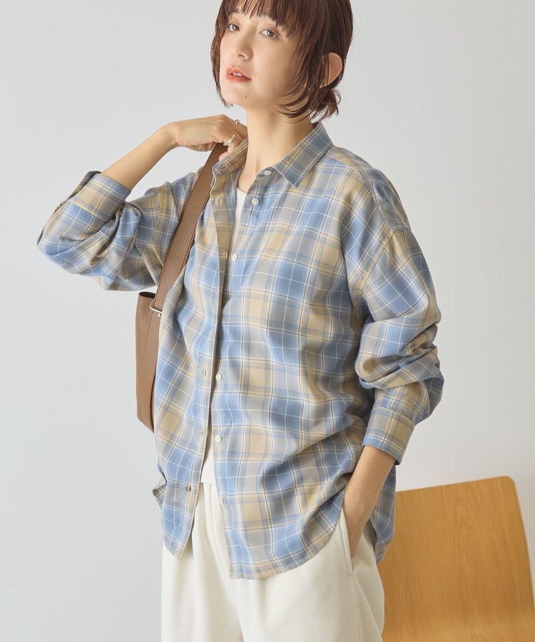 AMERICAN HOLIC「【イージーケア】チェックバックタックシャツ」|シャツ・ブラウス|Blue