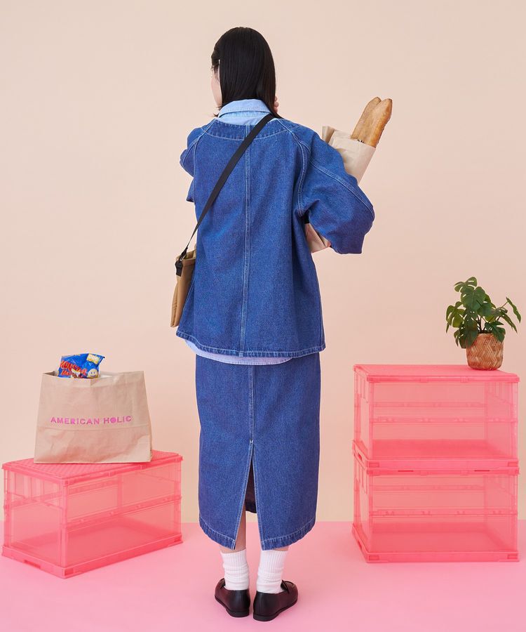 AMERICAN HOLIC「【PENNEY'S】デニムワークスカート」|タイト|