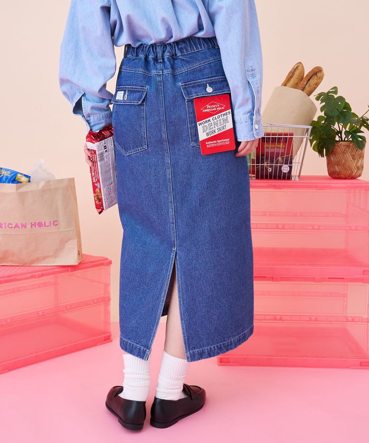 AMERICAN HOLIC「【PENNEY'S】デニムワークスカート」|タイト|Indigo