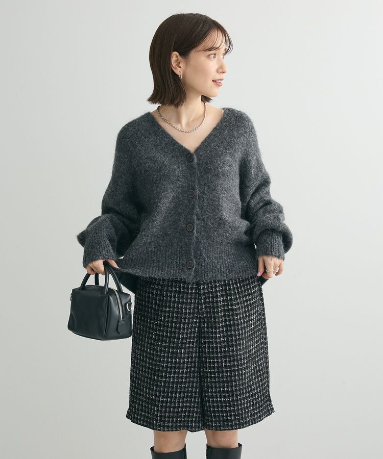 Green Parks「毛ふきシャギーVネックカーディガン」|カーディガン|