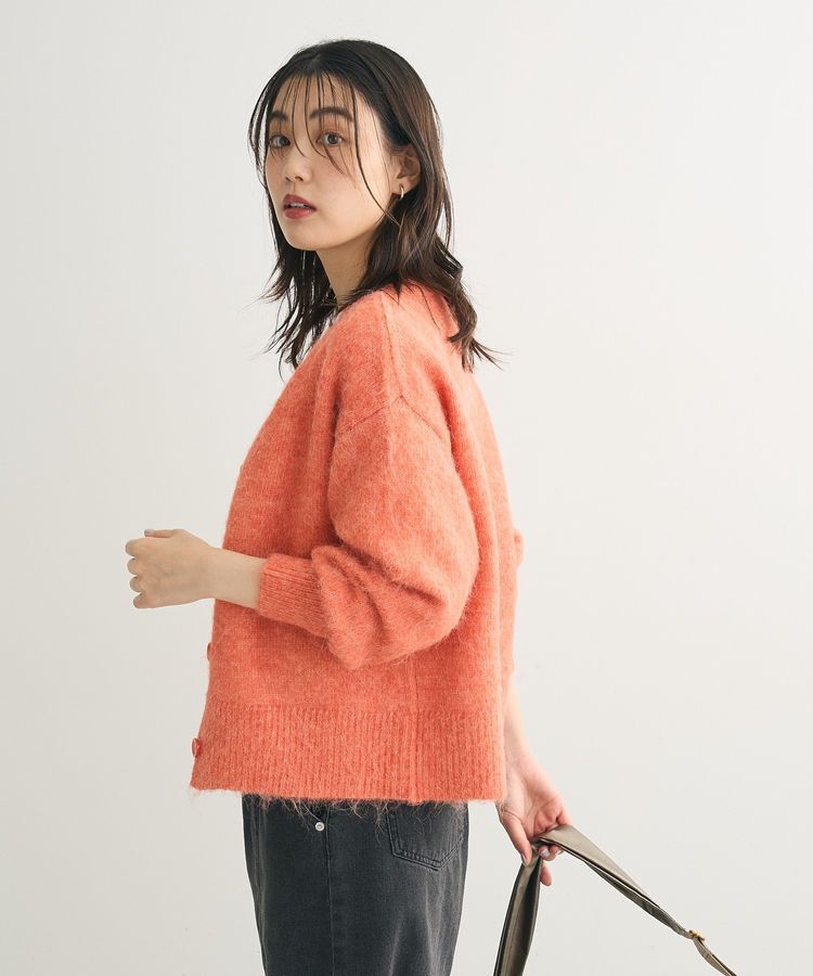 Green Parks「毛ふきシャギーVネックカーディガン」|カーディガン|