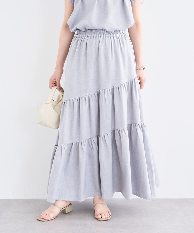 Green Parks「・ELENCARE DUE リネンライクフレアスカート」|フレア|Gray