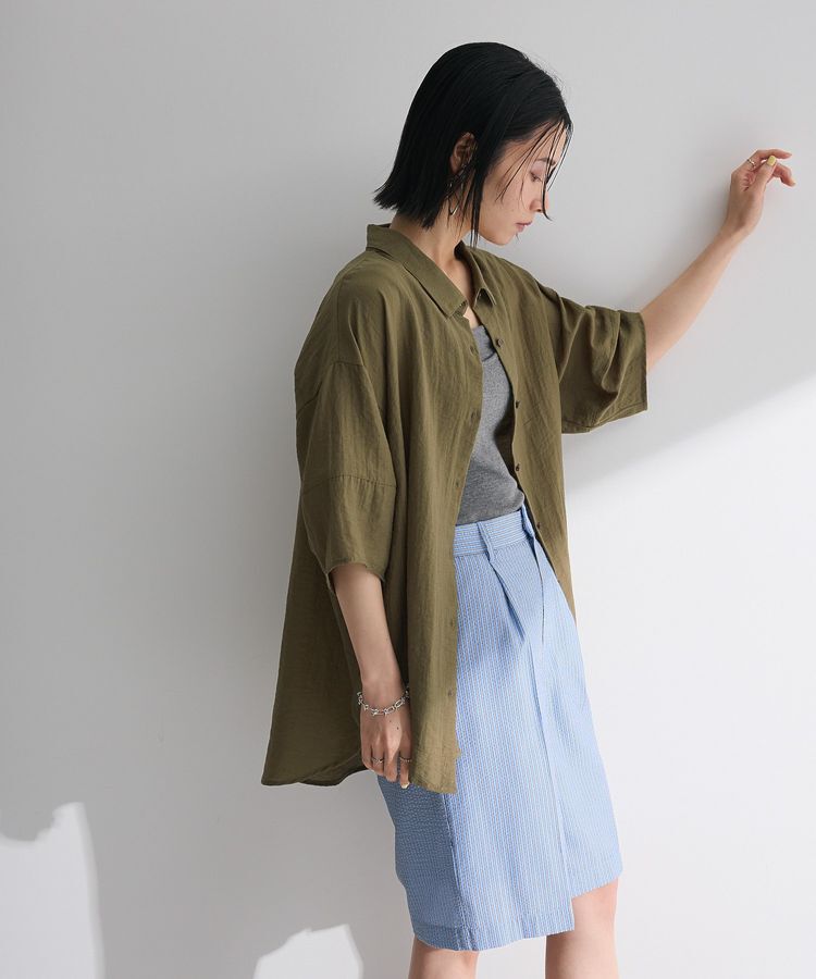 Green Parks「・ELENCARE DUEシアーボリュームスリーブシャツ」|シャツ・ブラウス|Khaki