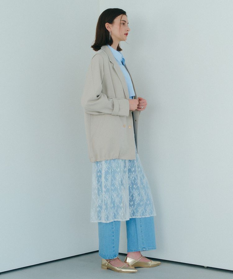YECCA VECCA「サイドリボンレースレイヤードスカート」|スカート|