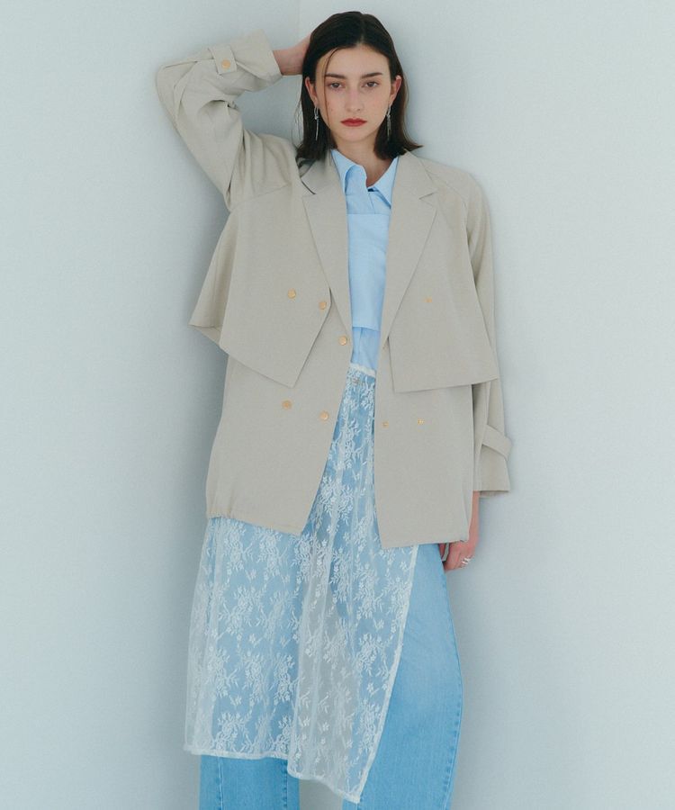 YECCA VECCA「サイドリボンレースレイヤードスカート」|スカート|