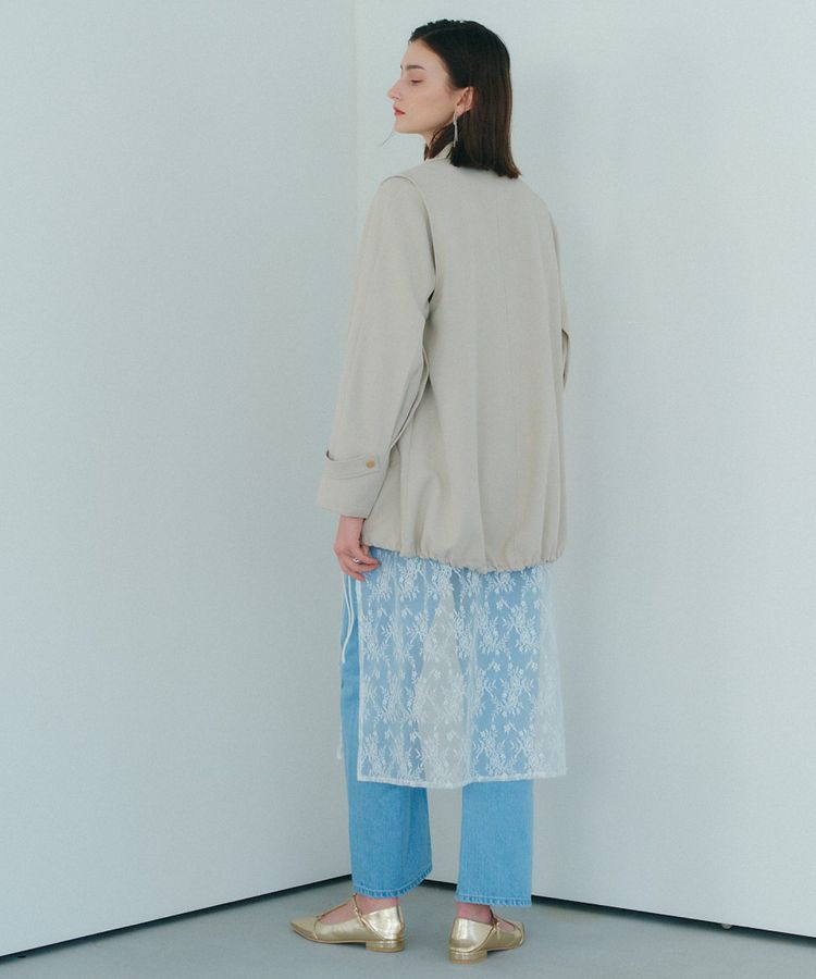 YECCA VECCA「サイドリボンレースレイヤードスカート」|スカート|