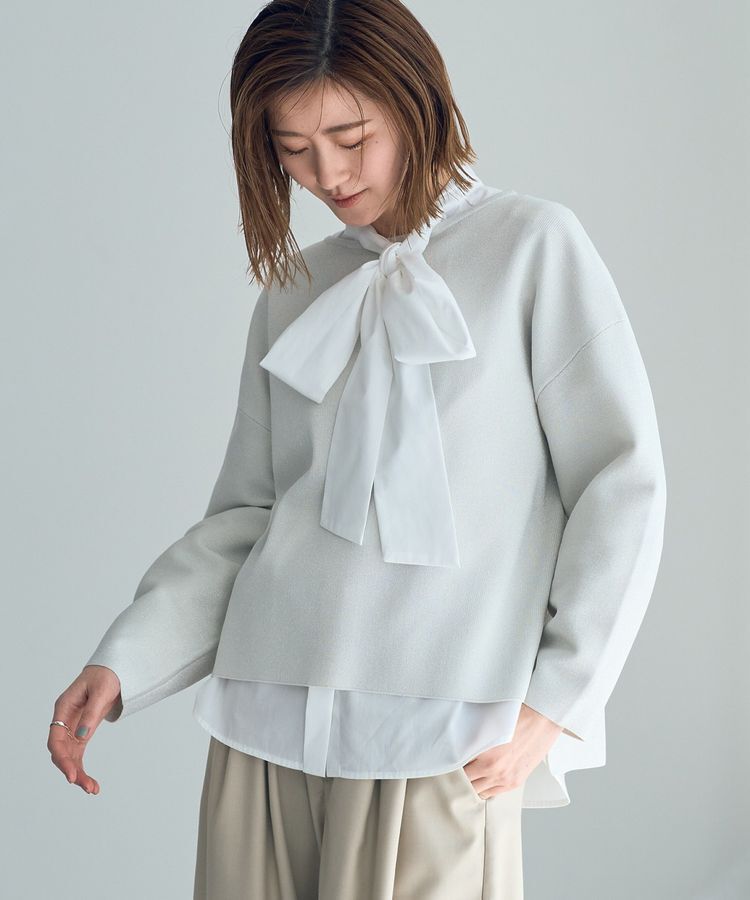 YECCA VECCA「ラメニット」|ニット・セーター|Gray Beige