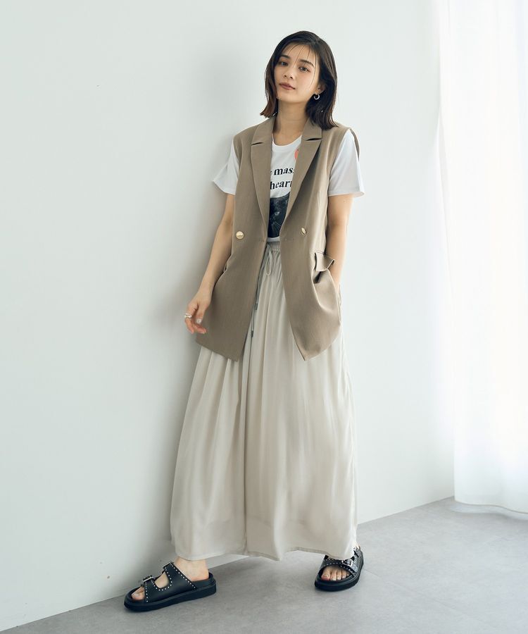 YECCA VECCA「シルキータックワイドパンツ」|その他|