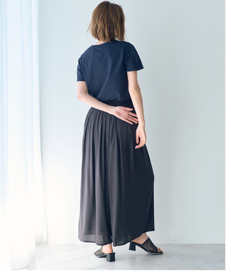 YECCA VECCA「シルキータックワイドパンツ」|その他|