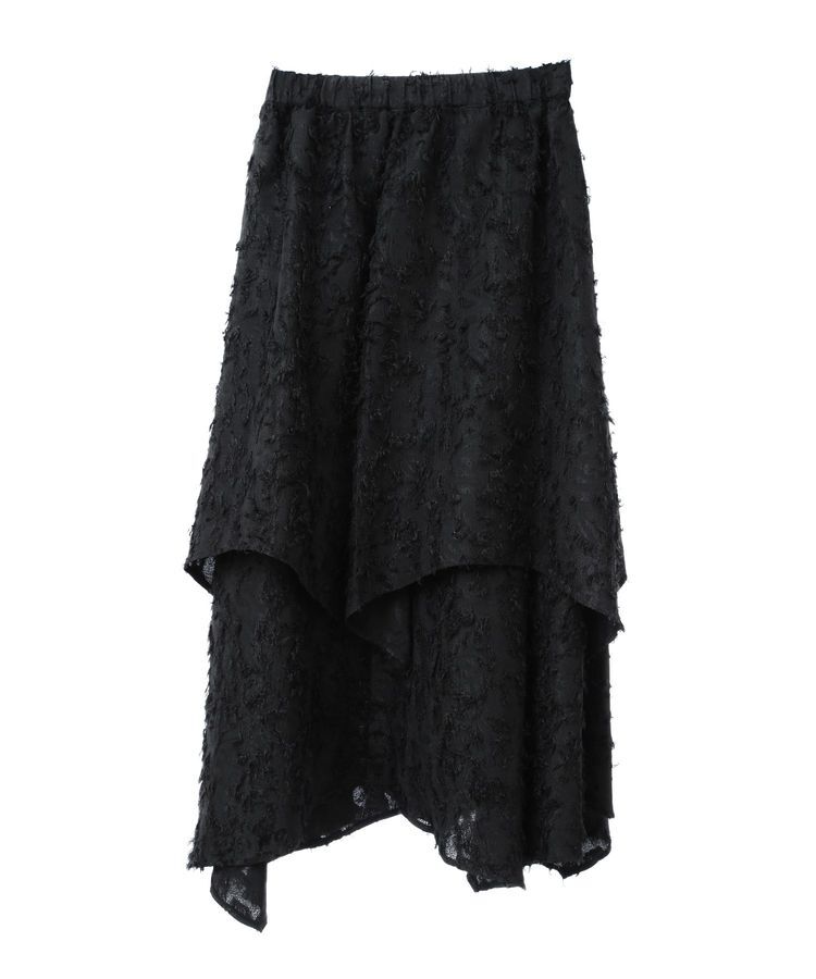 GARAGE OF GOOD CLOTHING「ジャガードオーバーラップロングスカート」|フレア|