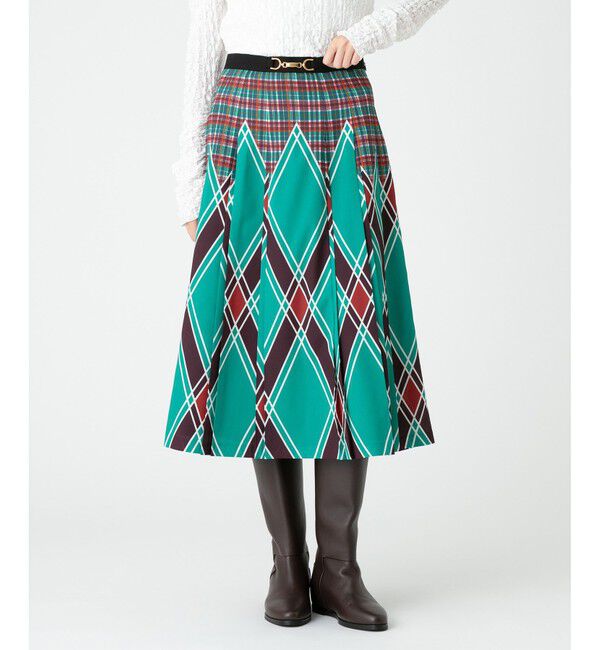 LOULOU WILLOUGHBY「【LOULOU WILLOUGHBY】アーガイルチェックプリーツスカート」|スカート|