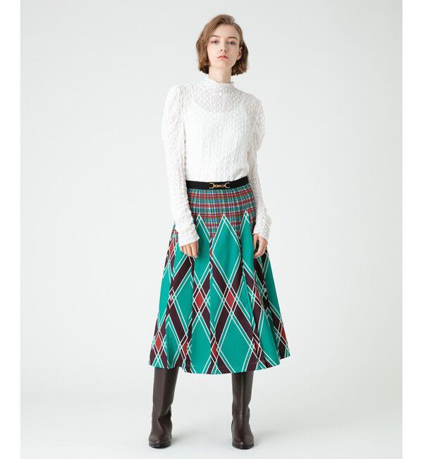 LOULOU WILLOUGHBY「【LOULOU WILLOUGHBY】アーガイルチェックプリーツスカート」|スカート|
