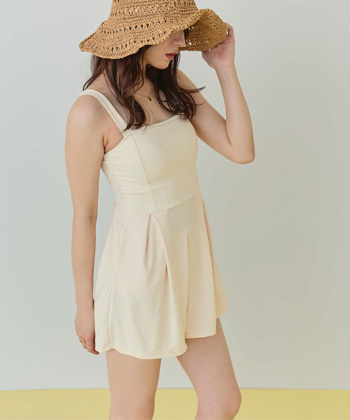 SEA DRESS「チェック素材ロンパース/ワンピース/セット水着」|コンビネゾン|