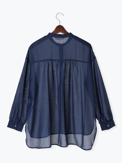 Te chichi TERRASSE「パール釦バンドカラーシアーシャツ」|シャツ・ブラウス|