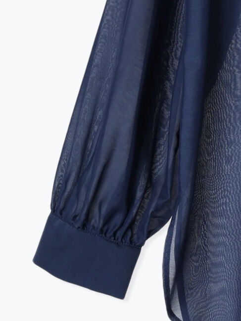 Te chichi TERRASSE「パール釦バンドカラーシアーシャツ」|シャツ・ブラウス|