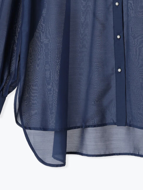 Te chichi TERRASSE「パール釦バンドカラーシアーシャツ」|シャツ・ブラウス|