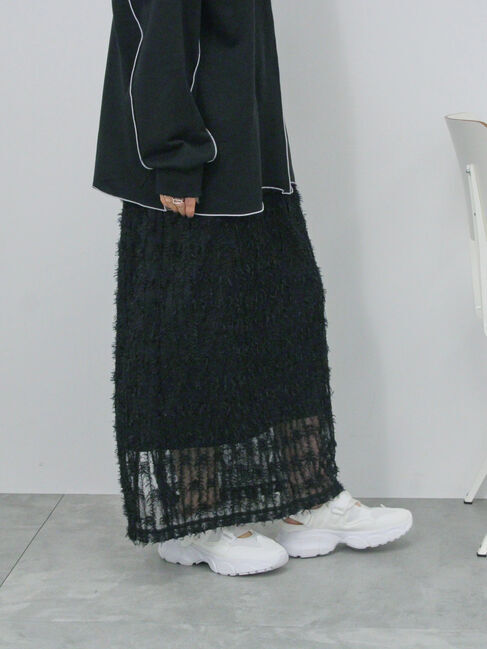 Samansa Mos2 blue「フリンジレーススカート」|スカート|