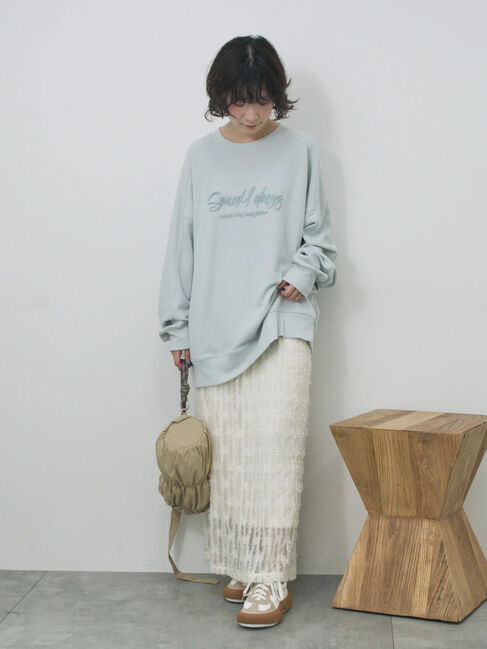 Samansa Mos2 blue「フリンジレーススカート」|スカート|