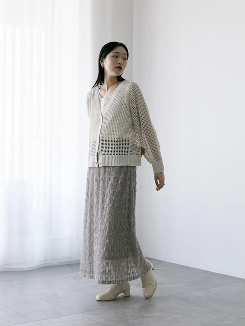 Samansa Mos2 blue「フリンジレーススカート」|スカート|