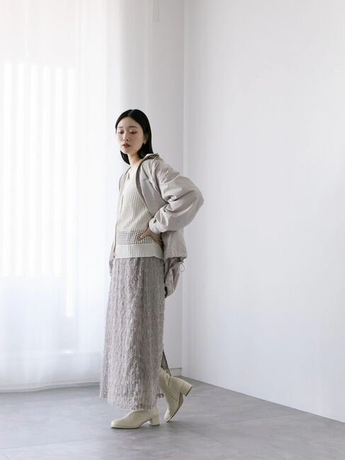 Samansa Mos2 blue「フリンジレーススカート」|スカート|