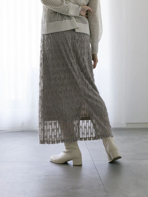 Samansa Mos2 blue「フリンジレーススカート」|スカート|