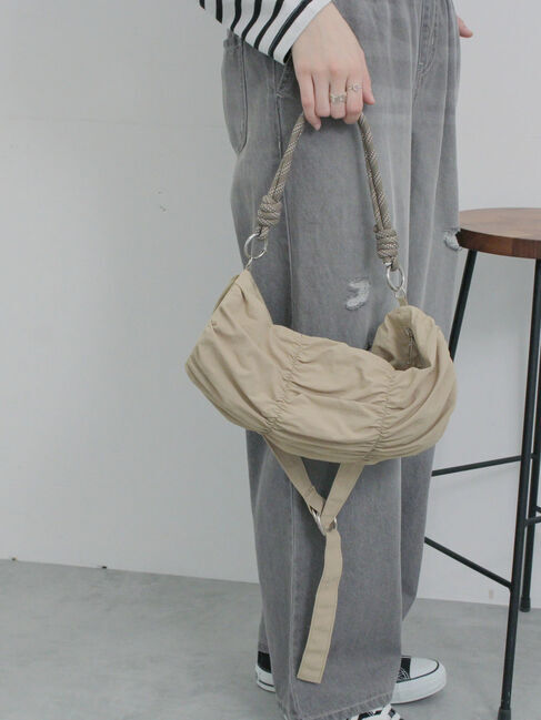 Samansa Mos2 blue「シャーリングミニドラムバッグ」|その他|