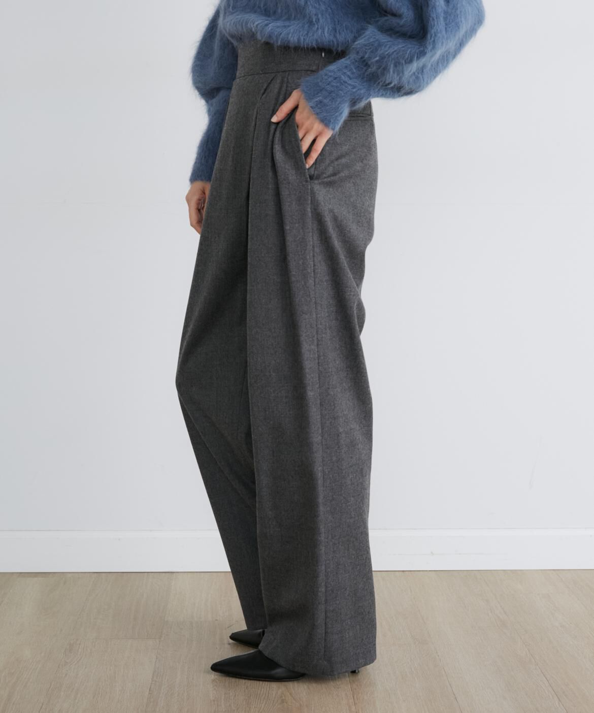 INED「ウールサキソニーラップパンツ《la veille by SUPERIOR CLOSET》」|スラックス|