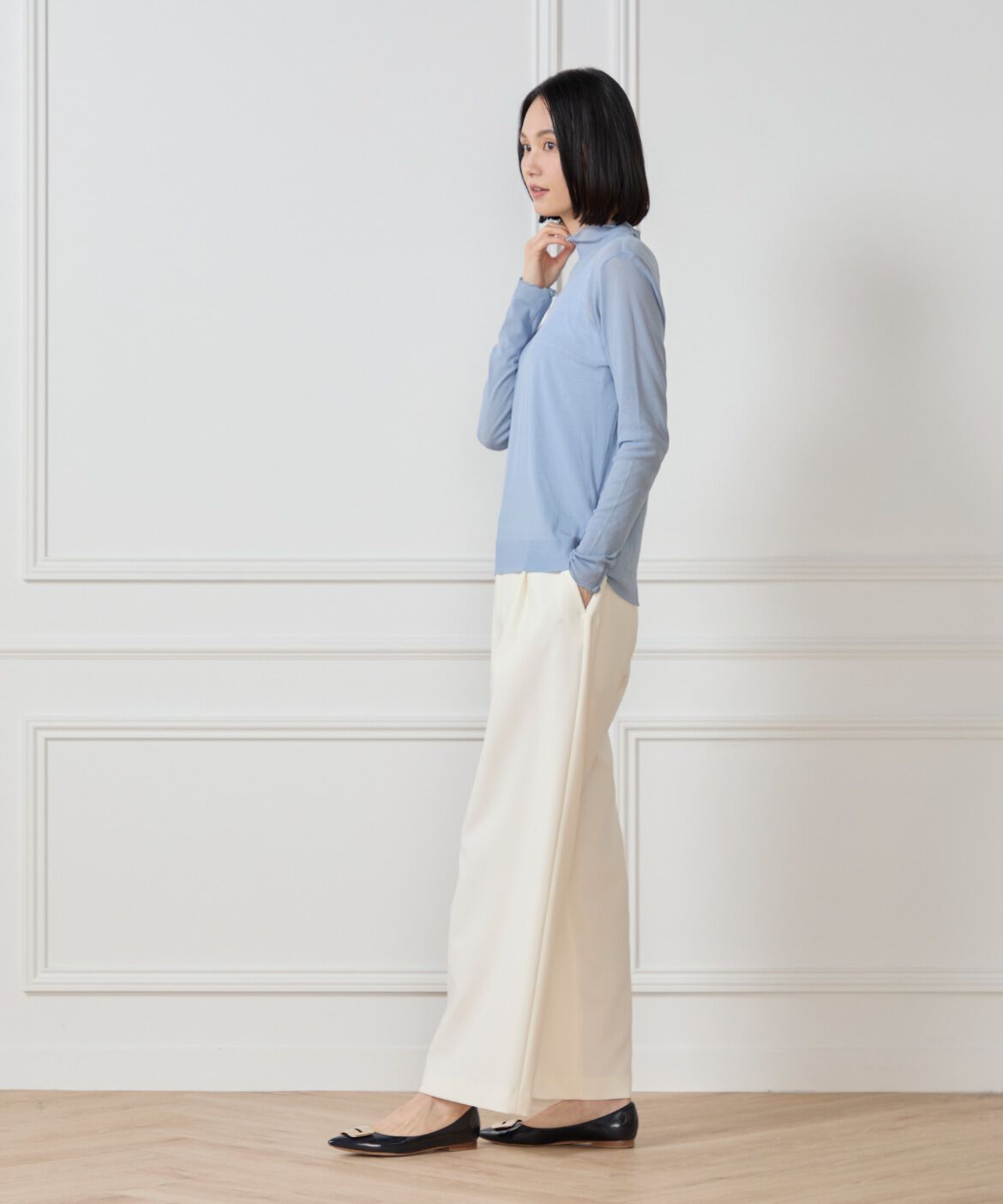 7-IDconcept.「《大きいサイズ》シアーハイネックプルオーバー」|Tシャツ・カットソー|