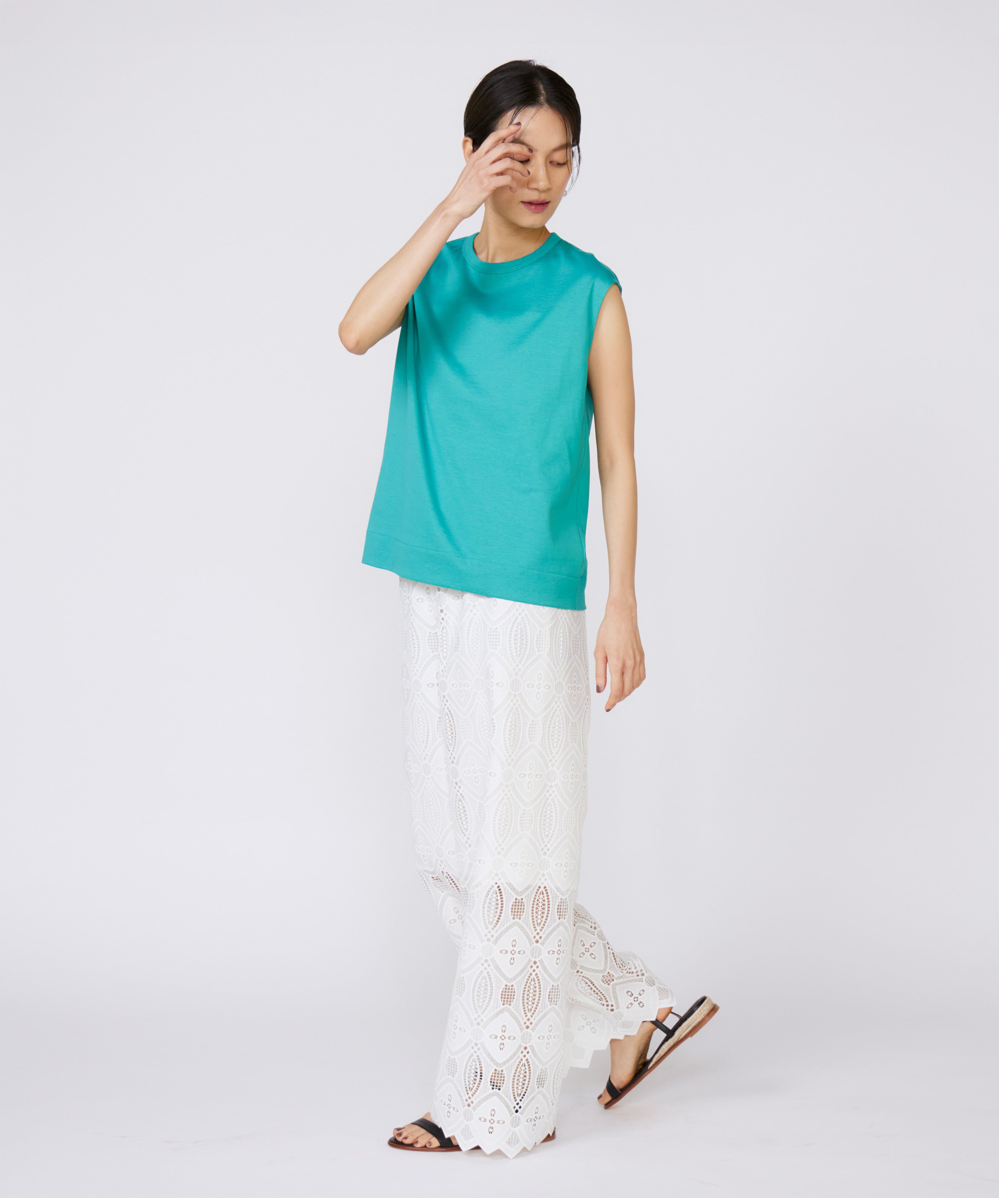 INED「《大きいサイズ》フレンチスリーブトップス」|Tシャツ・カットソー|