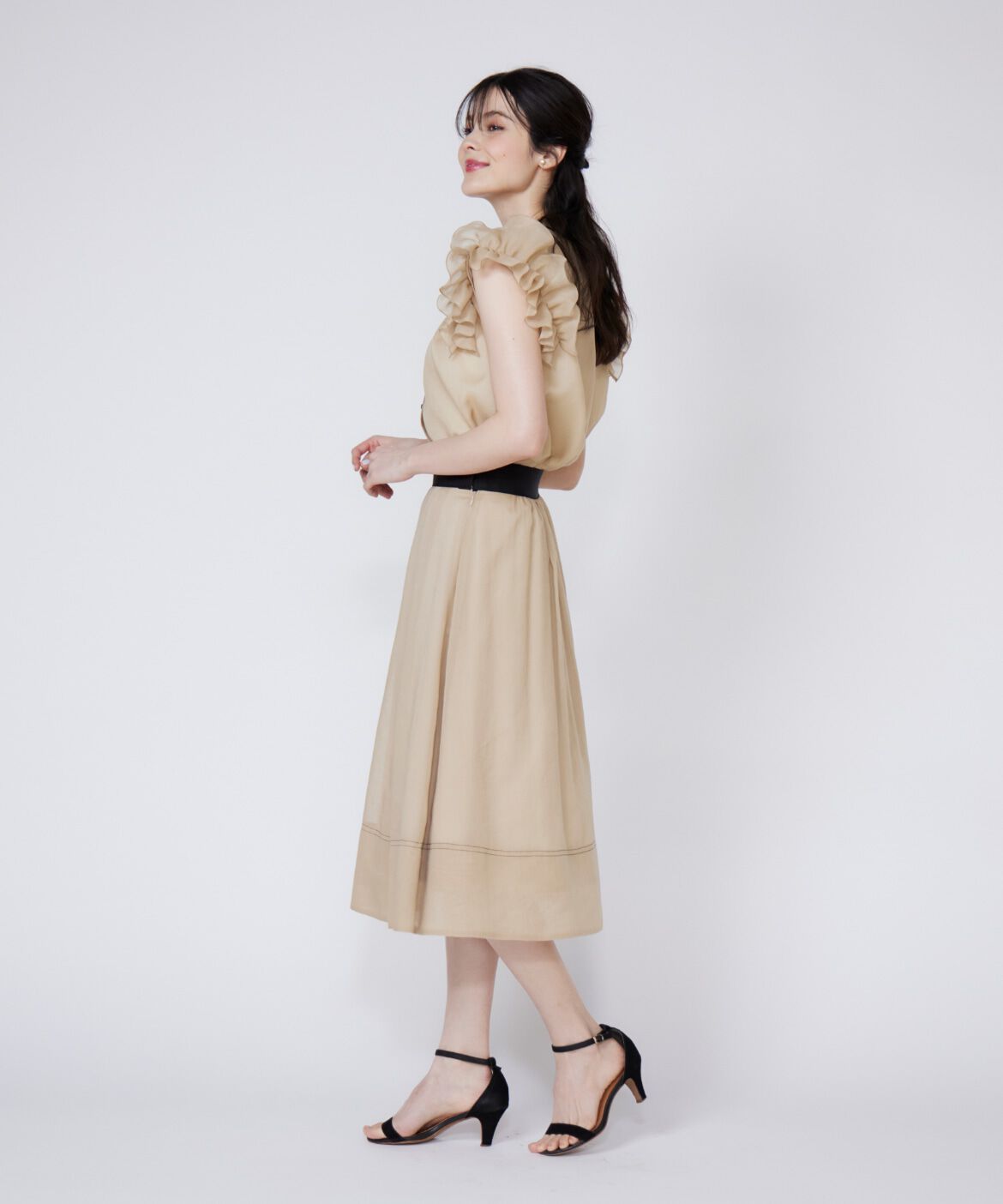 Maglie le cassetto「《大きいサイズ》シアーフリルブラウス」|シャツ・ブラウス|