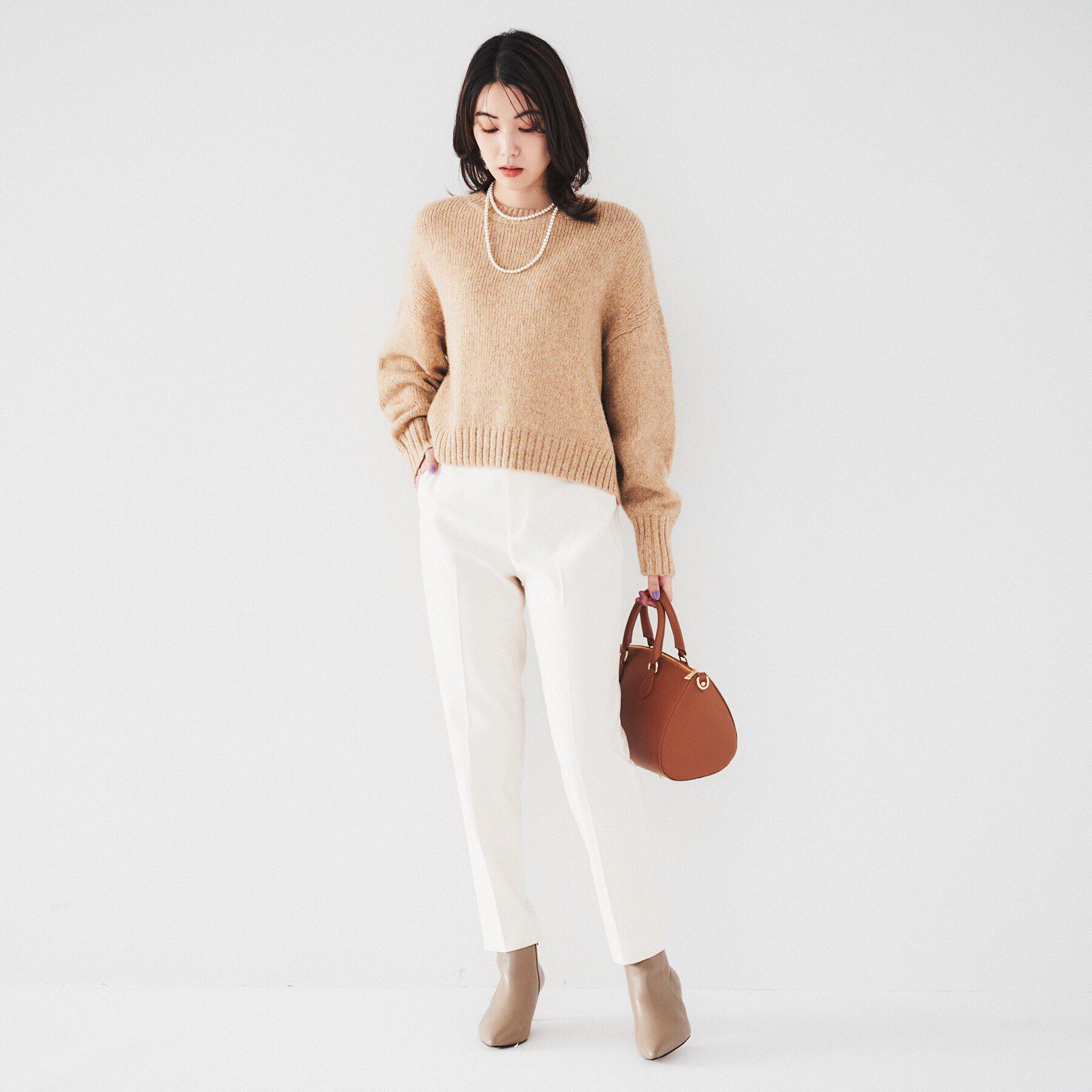 UNTITLED「【ラメ見え/ショート丈】クロップドニット」|ニット・セーター|