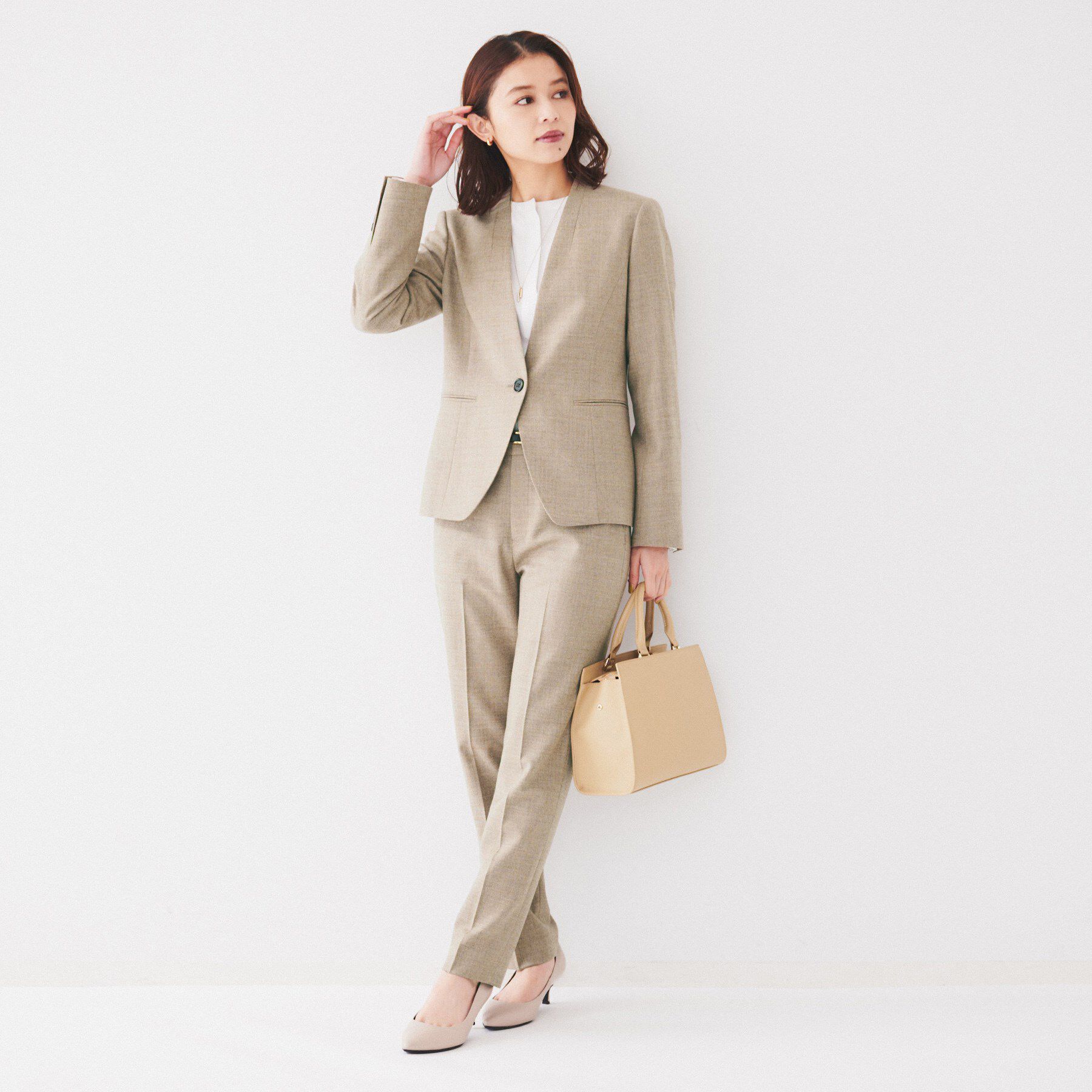 UNTITLED「【日本製/通勤スーツ】ウーステッドフラノ テーパードパンツ」|その他|