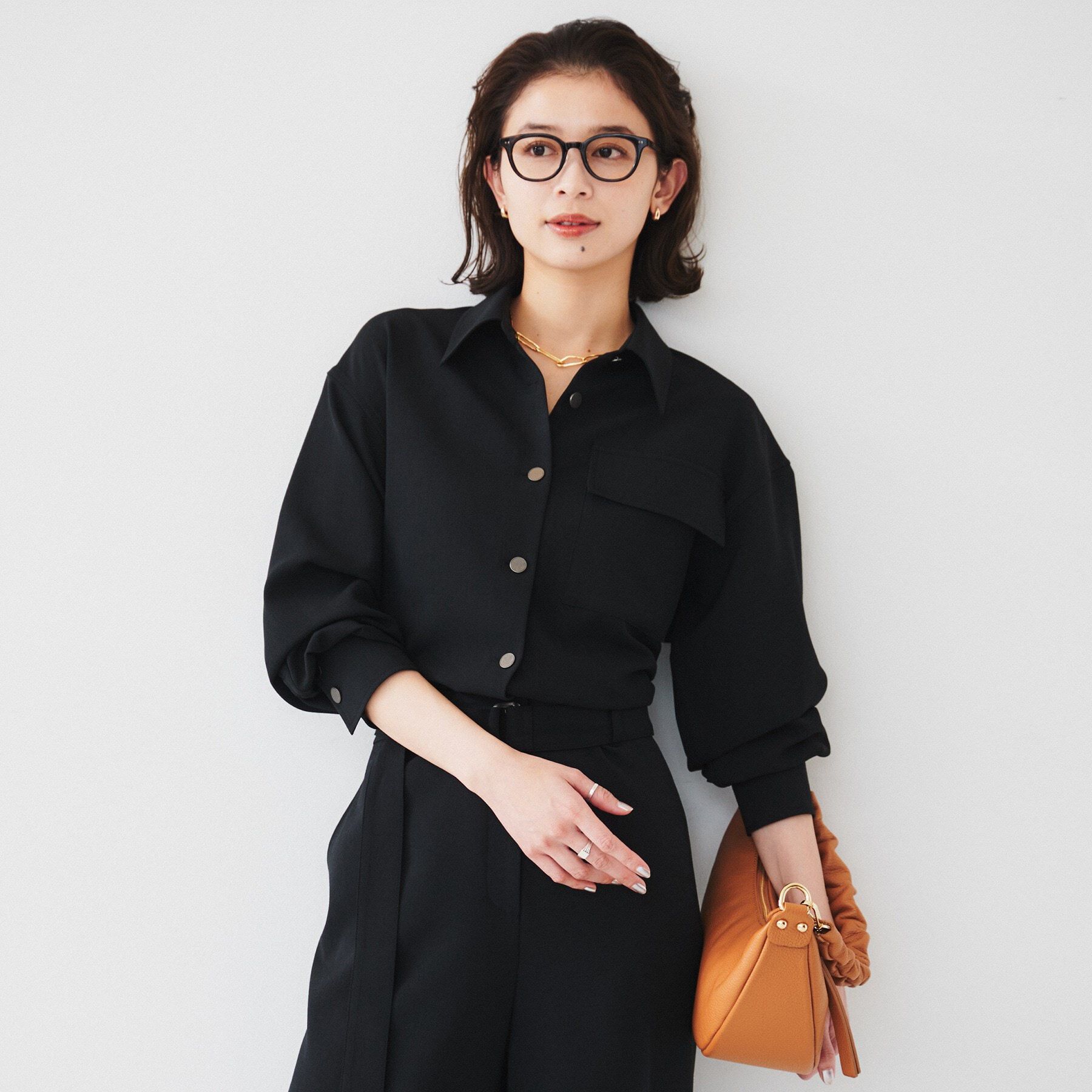 UNTITLED「【朝比奈 彩&times;Oggi&times;UNTITLED スペシャルコラボ】シャツカラーオールインワン」|オールインワン|