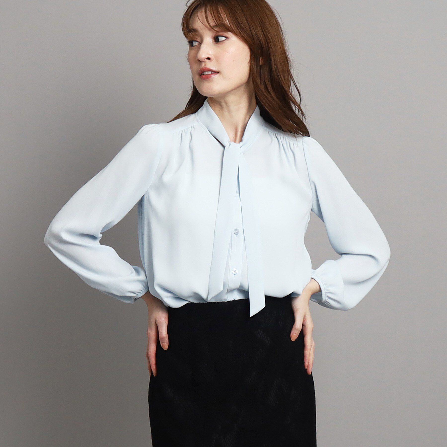 COUP DE CHANCE「【一枚着／ジャケットイン】女性らしい細ボウタイブラウス」|シャツ・ブラウス|