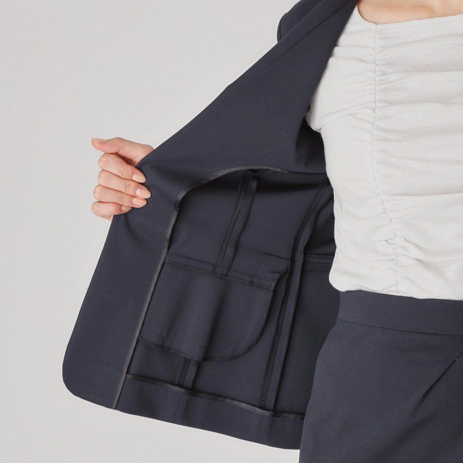 COUP DE CHANCE「【洗える／日本製】ショールカラージャケット」|ノーカラージャケット|