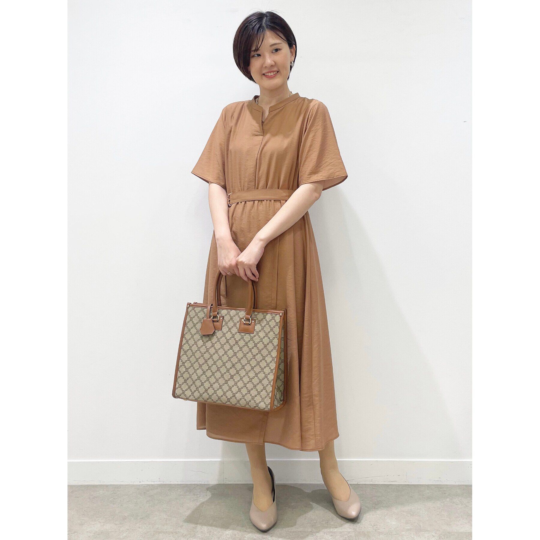 Reflect「【SALE／洗える／サッシュベルト付き】ラップ風デザインワンピース」|ワンピース|