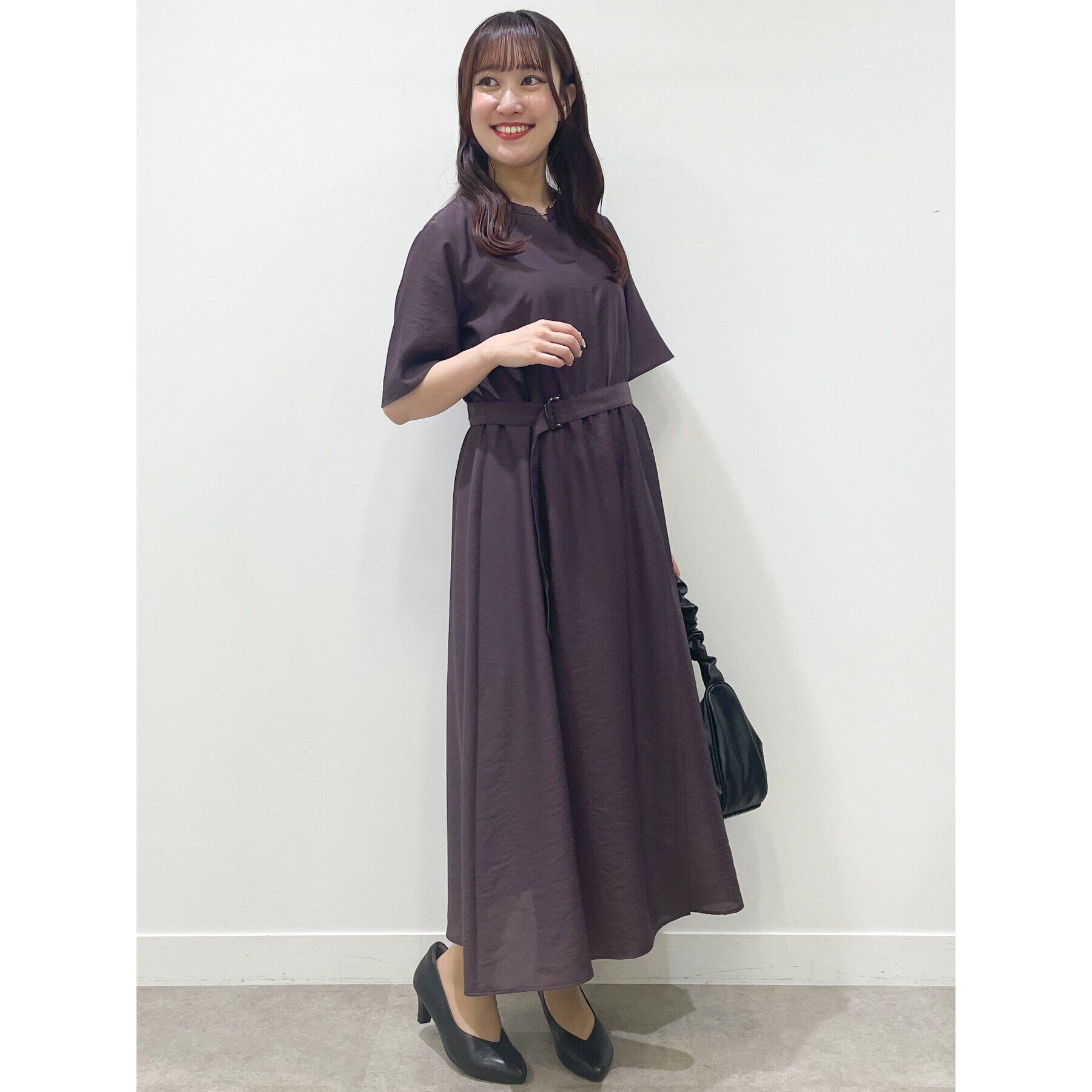 Reflect「【SALE／洗える／サッシュベルト付き】ラップ風デザインワンピース」|ワンピース|