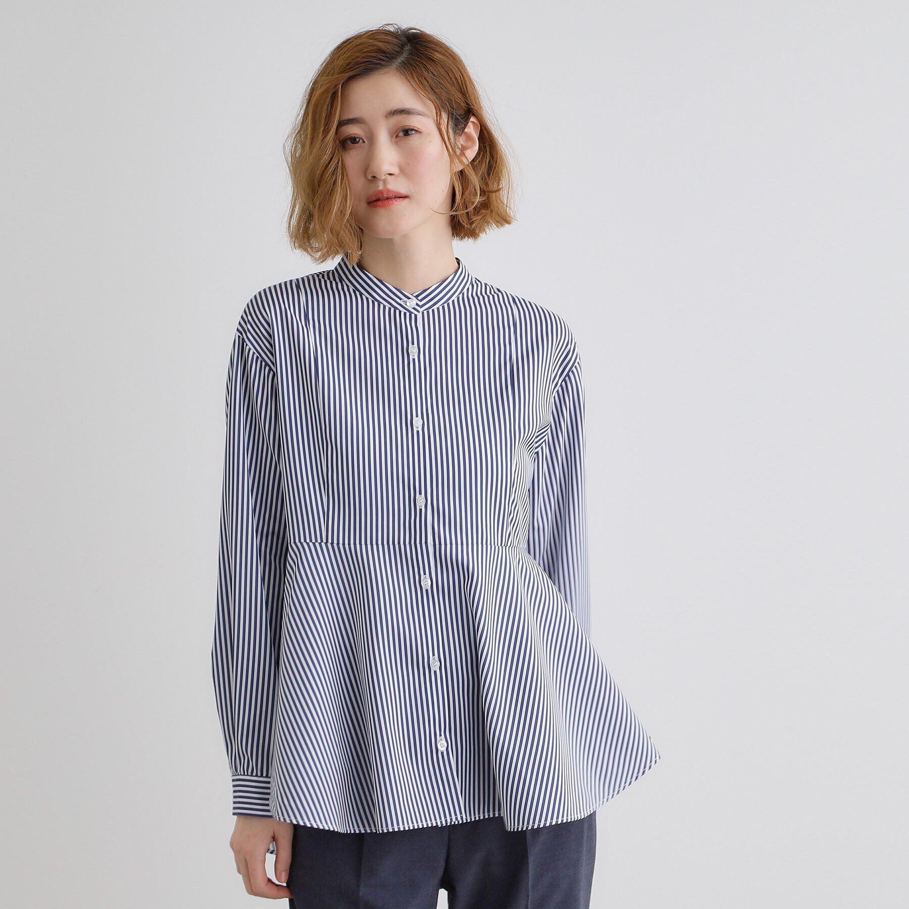 grove「ペプラムスタンドネックシャツ」|シャツ・ブラウス|