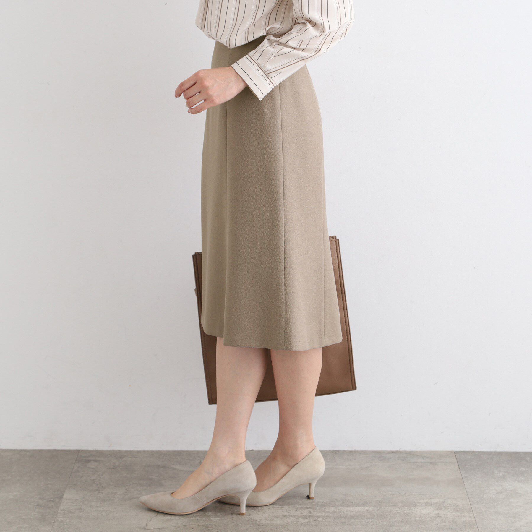 INDIVI「【洗える／UVケア／定番スーツ】ウール調セミフレアスカート」|スーツ|